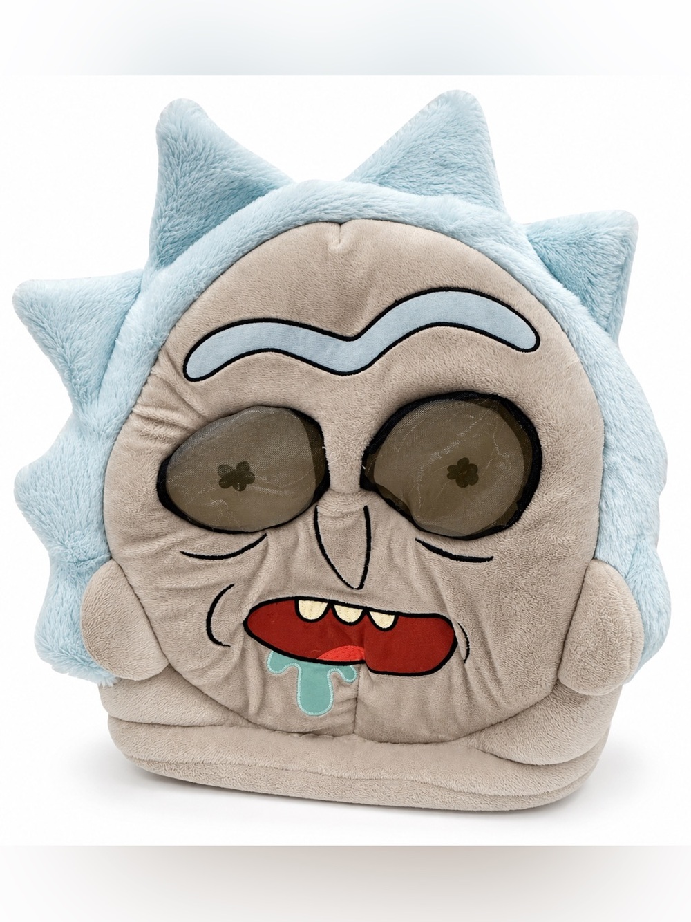 🆕 Rick Oversized Plush Full Head Mask Adult 17” Cosplay Halloween Warm Hood